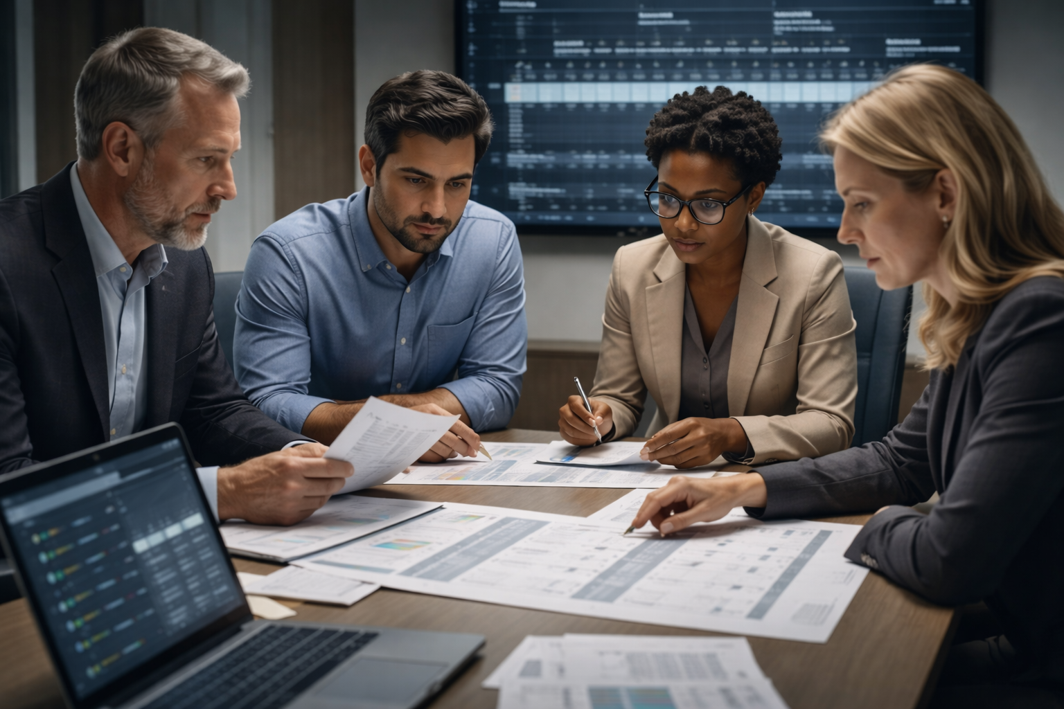 PICD: mixed-role professionals reviewing documents and an incident timeline